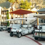 How many people can a rented golf cart accommodate?